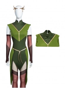 The Legend Of Vox Machina Halloween Cosplay Keyleth Costume Green Sleeveless Dress