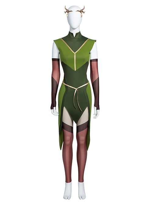 The Legend Of Vox Machina Halloween Cosplay Keyleth Costume Green Sleeveless Dress