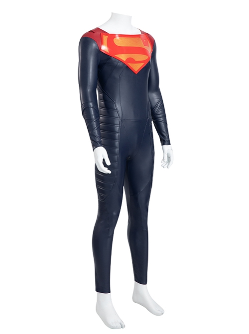 DC Comics New Superman Battle Suit Halloween Cosplay Superman Costume Dark Blue Bodysuit