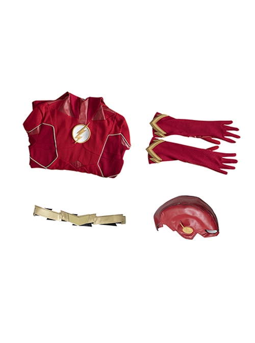 The Flash Season 8 Halloween Cosplay Barry Allen Golden Battle Boots Version Costume Set