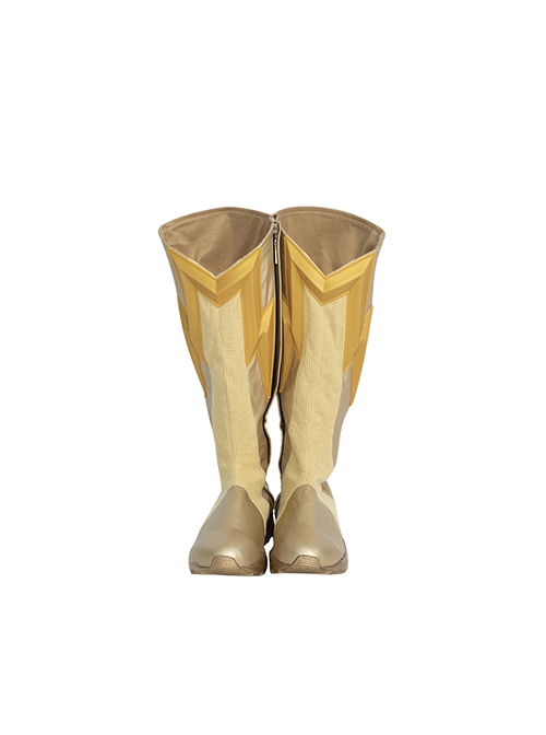 The Flash Season 8 Halloween Cosplay Barry Allen Golden Battle Boots Version Accessories Golden Boots