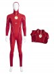 The Flash Season 8 Halloween Cosplay Barry Allen Golden Battle Boots Version Costume Red Bodysuit