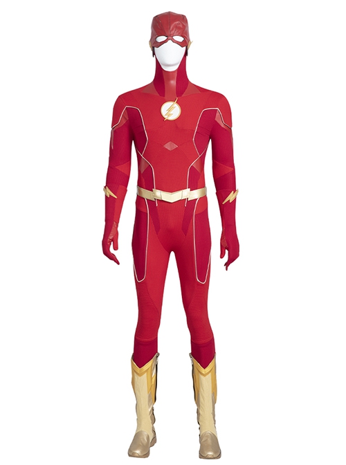 The Flash Season 8 Halloween Cosplay Barry Allen Golden Battle Boots Version Accessories Golden Belt