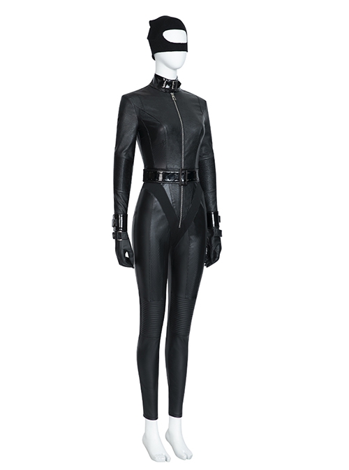 The Batman 2022 Halloween Cosplay Catwoman Selina Kyle Black Battle Suit Costume Set