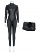 The Batman 2022 Halloween Cosplay Catwoman Selina Kyle Black Battle Suit Costume Black Bodysuit