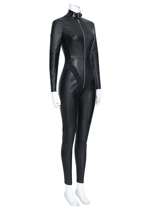 The Batman 2022 Halloween Cosplay Catwoman Selina Kyle Black Battle Suit Costume Black Bodysuit