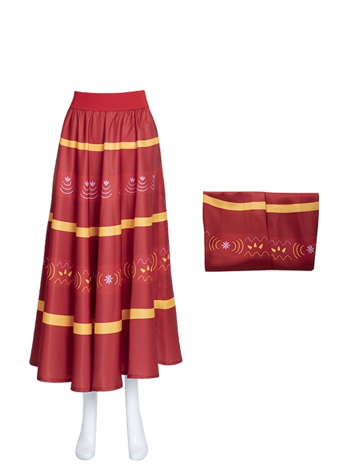 Anime Movie Encanto Halloween Cosplay Dolores Madrigal Costume Red Skirt