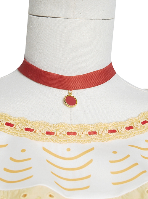 Anime Movie Encanto Halloween Cosplay Dolores Madrigal Accessories Red Headwear And Necklace