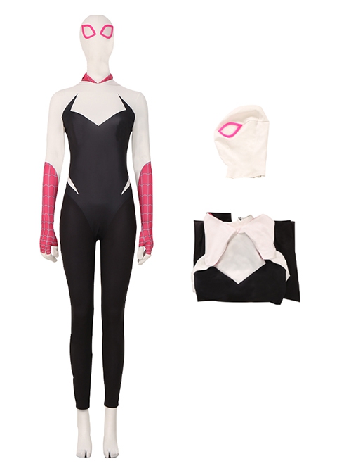 Spider-Man Across The Spider-Verse Female Spider-Man Halloween Cosplay Gwen Stacy Costume Bodysuit And Head Cover