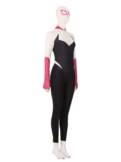 Spider-Man Across The Spider-Verse Female Spider-Man Halloween Cosplay Gwen Stacy Costume Bodysuit And Head Cover