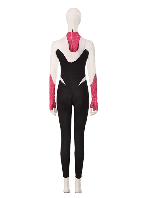 Spider-Man Across The Spider-Verse Female Spider-Man Halloween Cosplay Gwen Stacy Costume Bodysuit And Head Cover