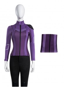 Hawkeye Female Version Hawkeye Halloween Cosplay Kate Bishop Costume New Version Purple Jacket