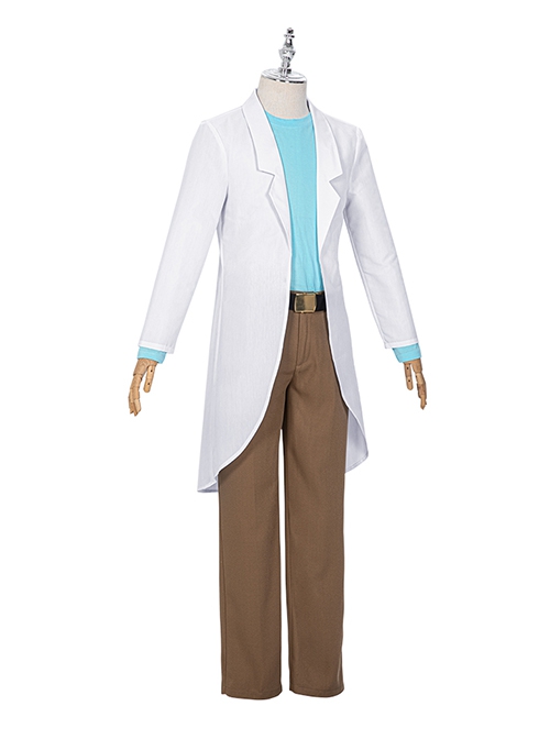 Rick And Morty Halloween Cosplay Rick White Outerwear Suit Costume Full Set