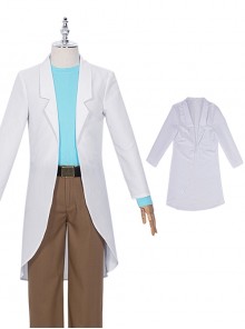 Rick And Morty Halloween Cosplay Rick White Outerwear Suit Costume White Outerwear