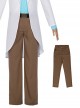 Rick And Morty Halloween Cosplay Rick White Outerwear Suit Costume Brown Pants