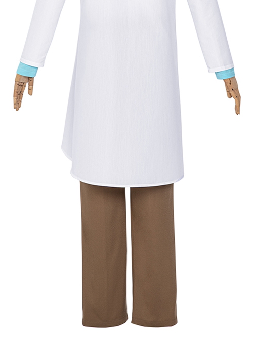 Rick And Morty Halloween Cosplay Rick White Outerwear Suit Costume Brown Pants