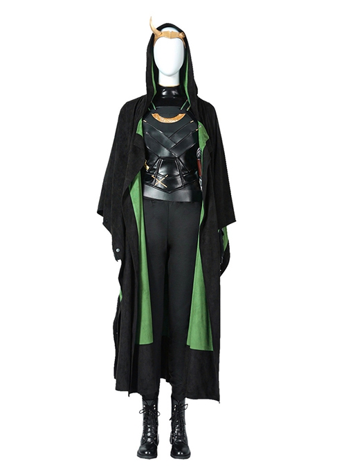 TV Drama Loki Halloween Cosplay Female Loki Sylvie Lushton Design 3 Costume Black Cloak