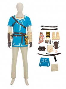 The Legend Of Zelda Halloween Cosplay Link Blue Champion's Tunic Suit Costume Set Without Shoes