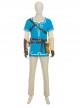 The Legend Of Zelda Halloween Cosplay Link Blue Champion's Tunic Suit Costume Blue Short Sleeve Top