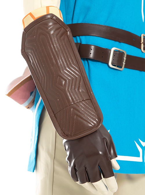 The Legend Of Zelda Halloween Cosplay Link Blue Champion's Tunic Suit Accessories Brown Wrist Armor