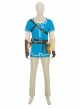 The Legend Of Zelda Halloween Cosplay Link Blue Champion's Tunic Suit Costume Beige Bottoming Top