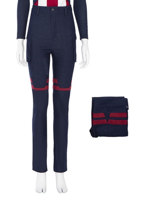 Marvel Animation What If Halloween Cosplay Captain Carter Peggy Carter Costume Denim Trousers