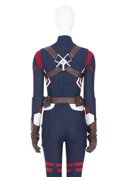 Marvel Animation What If Halloween Cosplay Captain Carter Peggy Carter Costume Denim Vest