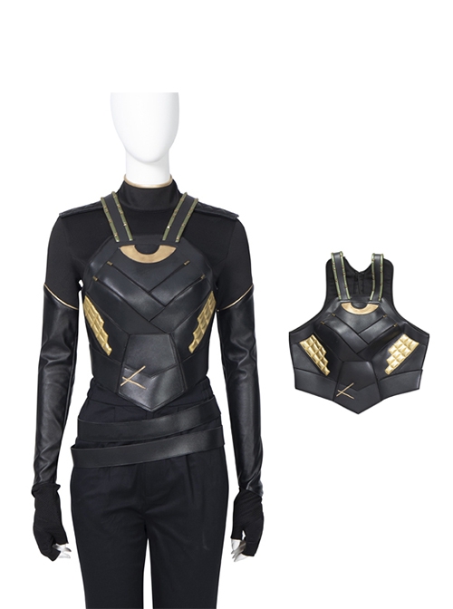 TV Drama Loki Halloween Cosplay Female Loki Sylvie Lushton Costume Upgraded Version Black Vest Armor