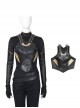 TV Drama Loki Halloween Cosplay Female Loki Sylvie Lushton Costume Upgraded Version Black Vest Armor