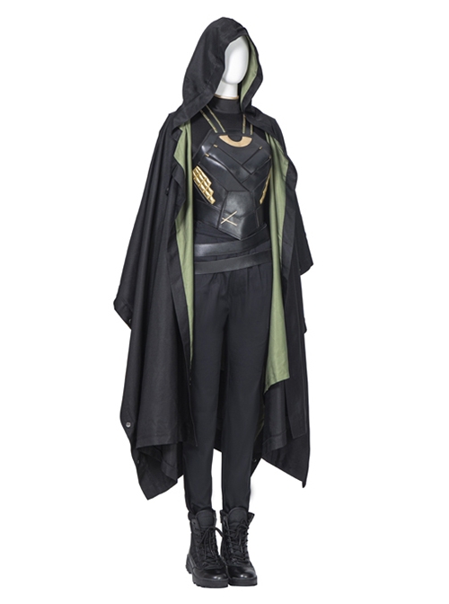 TV Drama Loki Halloween Cosplay Female Loki Sylvie Lushton Costume Upgraded Version Cloak