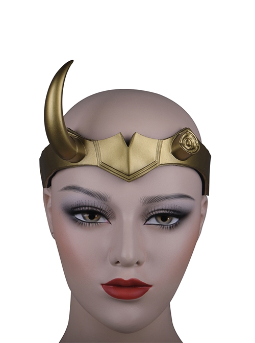 TV Drama Loki Halloween Cosplay Female Loki Sylvie Lushton Accessories Upgraded Version Golden Headwear