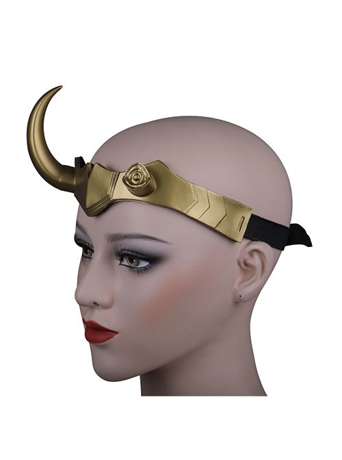 TV Drama Loki Halloween Cosplay Female Loki Sylvie Lushton Accessories Upgraded Version Golden Headwear