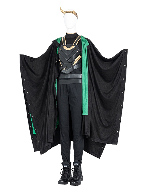 TV Drama Loki Halloween Cosplay Female Loki Sylvie Lushton Costume Black Cloak