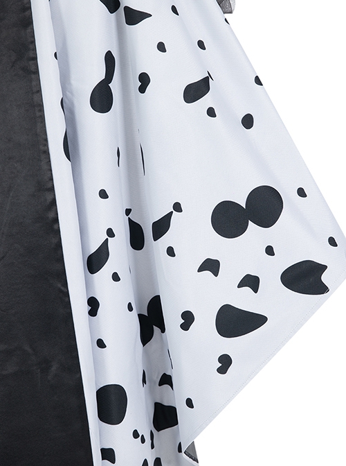 Cruella Halloween Cosplay Cruella Dalmatians Coat Costume Set