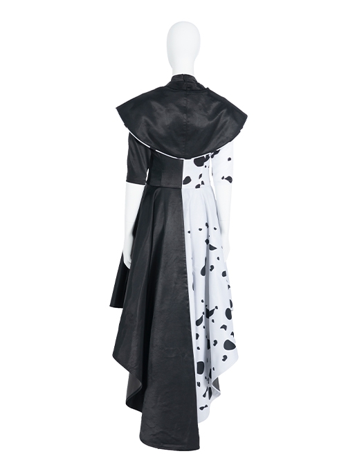 Cruella Halloween Cosplay Cruella Dalmatians Coat Costume Set