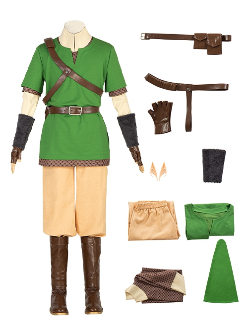 The Legend Of Zelda Skyward Sword Halloween Cosplay Link Costume Full Set Without Shoes