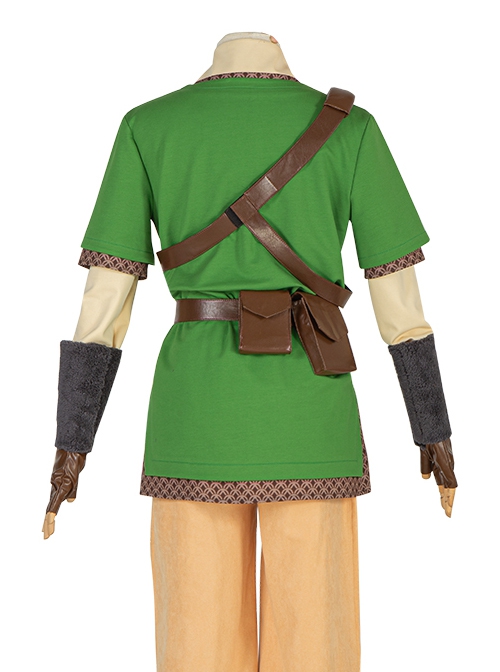 The Legend Of Zelda Skyward Sword Halloween Cosplay Link Costume Green Short Sleeve T-shirt