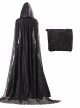 Resident Evil Village Biohazard Village Halloween Cosplay Moth Lady Bela Dimitrescu Costume Black Lace Cloak