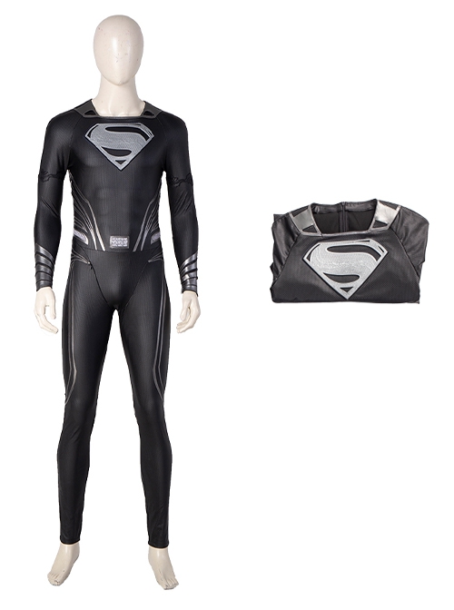 Zack Snyder's Justice League Halloween Cosplay Superman Clark Kent Black Battle Suit Costume Black Bodysuit