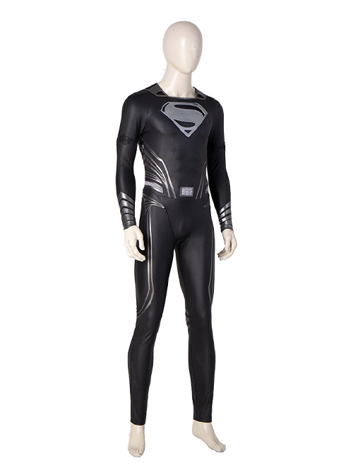 Zack Snyder's Justice League Halloween Cosplay Superman Clark Kent Black Battle Suit Costume Black Bodysuit