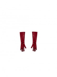 Cruella Halloween Cosplay Cruella Red Long Dress Accessories Red Long Gloves