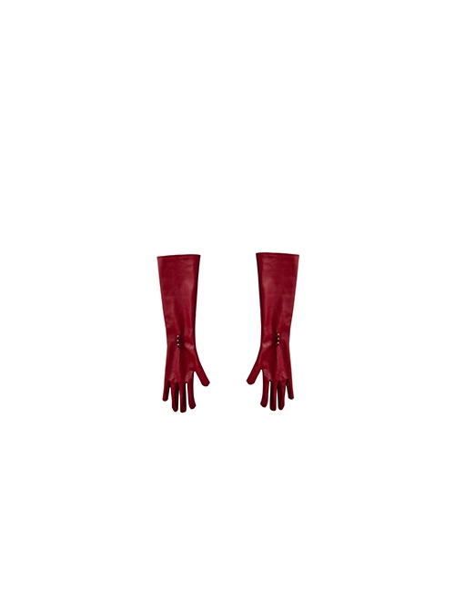 Cruella Halloween Cosplay Cruella Red Long Dress Accessories Red Long Gloves