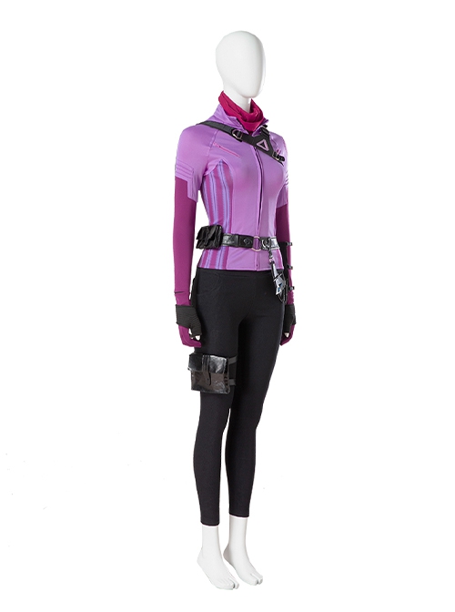 TV Drama Hawkeye Halloween Cosplay Kate Bishop Purple Top Suit Style 2 Costume Set