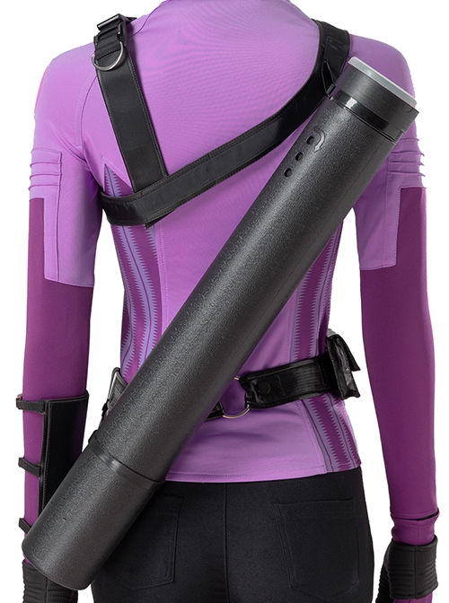 TV Drama Hawkeye Halloween Cosplay Kate Bishop Purple Top Suit Style 2 Accessories Black PVC Quiver