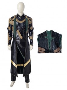 Loki Season 1 Halloween Cosplay Loki Armor Suit Cosplay Costume Black Long Coat