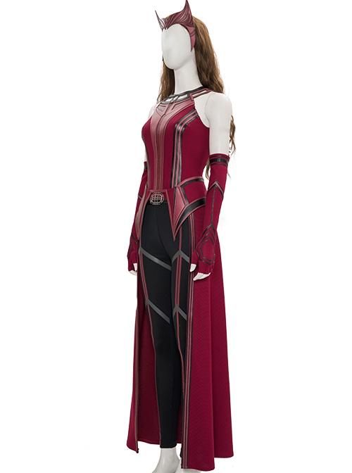 Wanda Vision Halloween Cosplay Scarlet Witch Wanda Django Maximoff Battle Suit Costume Second Version Full Set