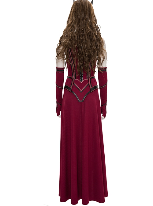 Wanda Vision Halloween Cosplay Scarlet Witch Wanda Django Maximoff Battle Suit Costume Second Version Full Set