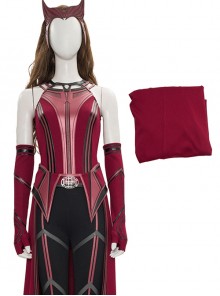 Wanda Vision Halloween Cosplay Scarlet Witch Wanda Django Maximoff Battle Suit Costume Second Version Red Top