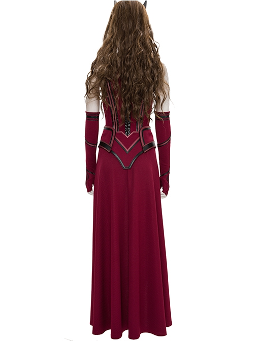 Wanda Vision Halloween Cosplay Scarlet Witch Wanda Django Maximoff Battle Suit Costume Second Version Red Top