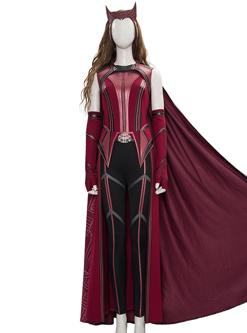 Wanda Vision Halloween Cosplay Scarlet Witch Wanda Django Maximoff Battle Suit Costume Second Version Red Top